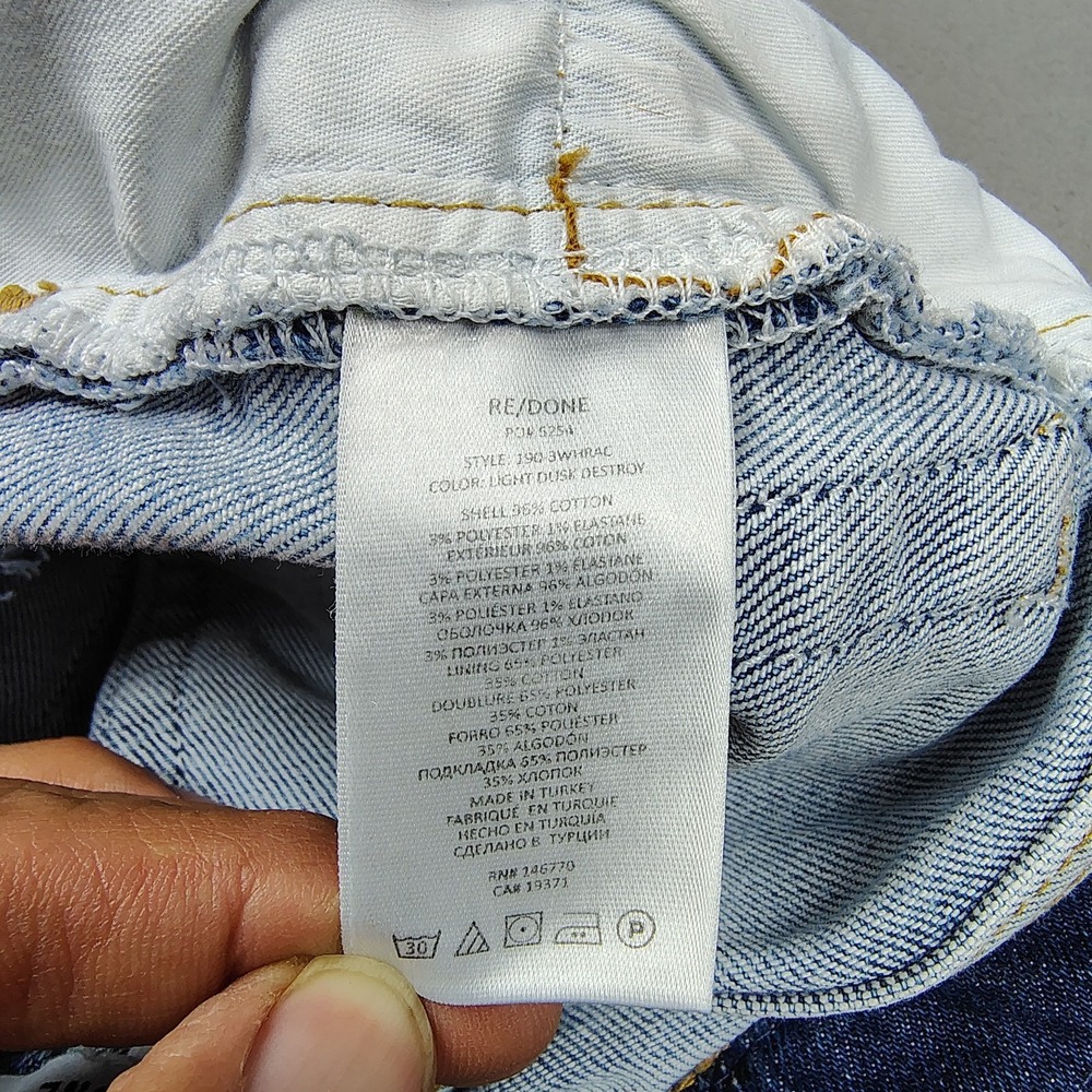 RE/DONE Denim Shorts Women 27 Blue Cutoff Button Fly Jort Festival Cowgirl Beach - Picture 3 of 9
